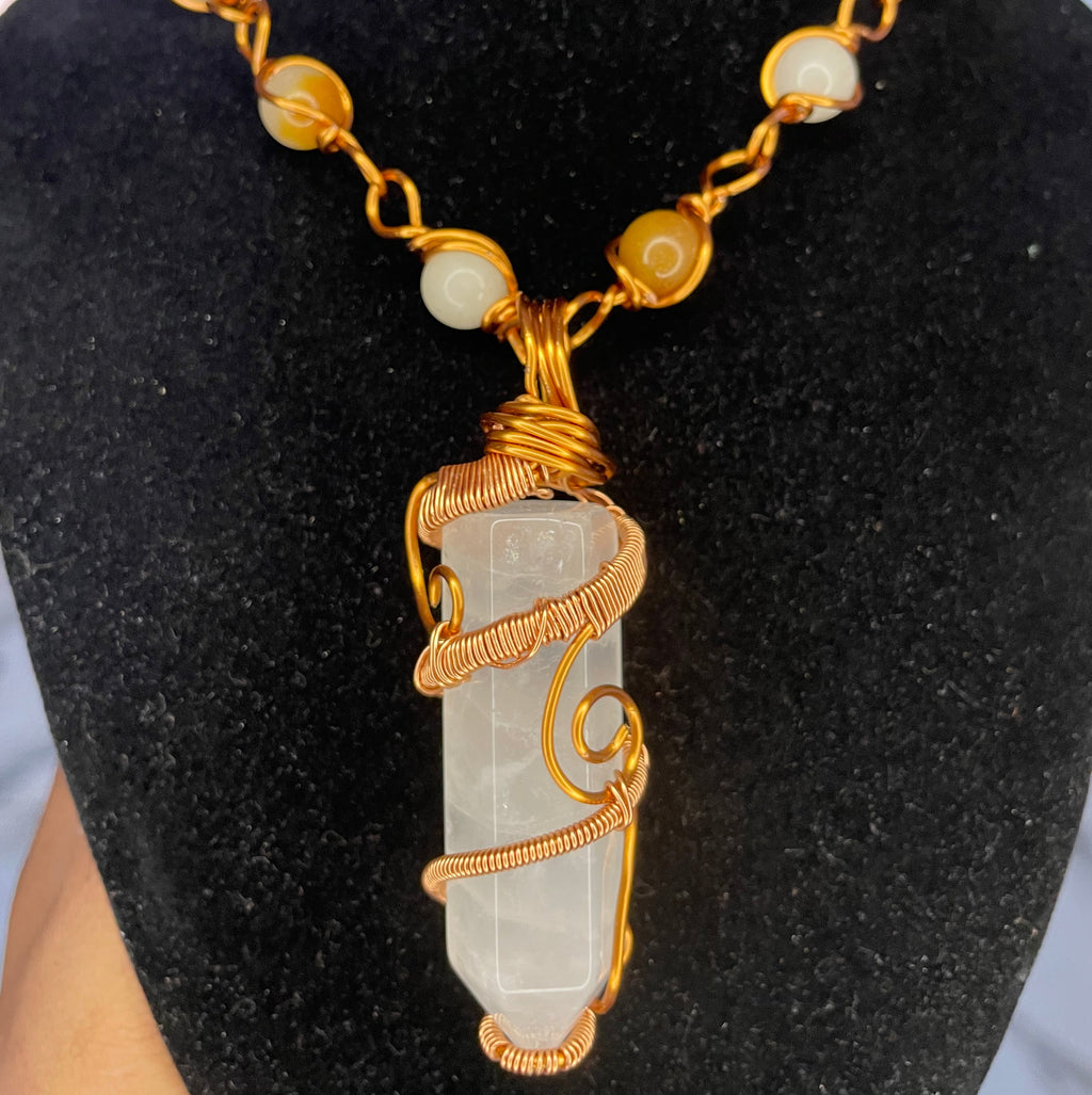 Luxury Clear Quartz Crystal Healing Masterpiece Pendant
