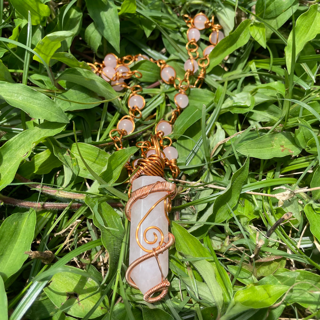 Luxury Rose Quartz Healing Crystal Masterpiece Pendant