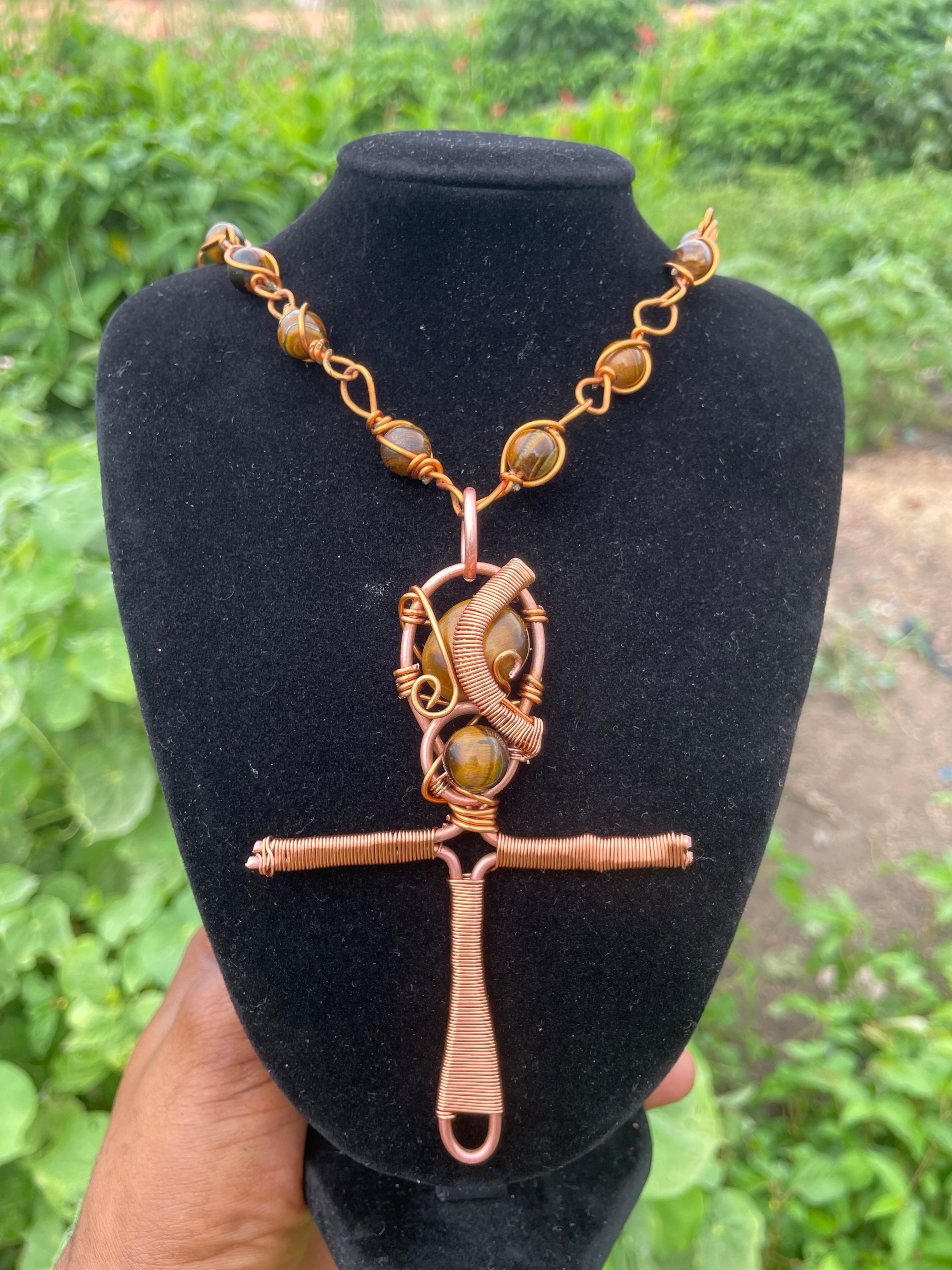 Tiger Eye Ank Necklace
