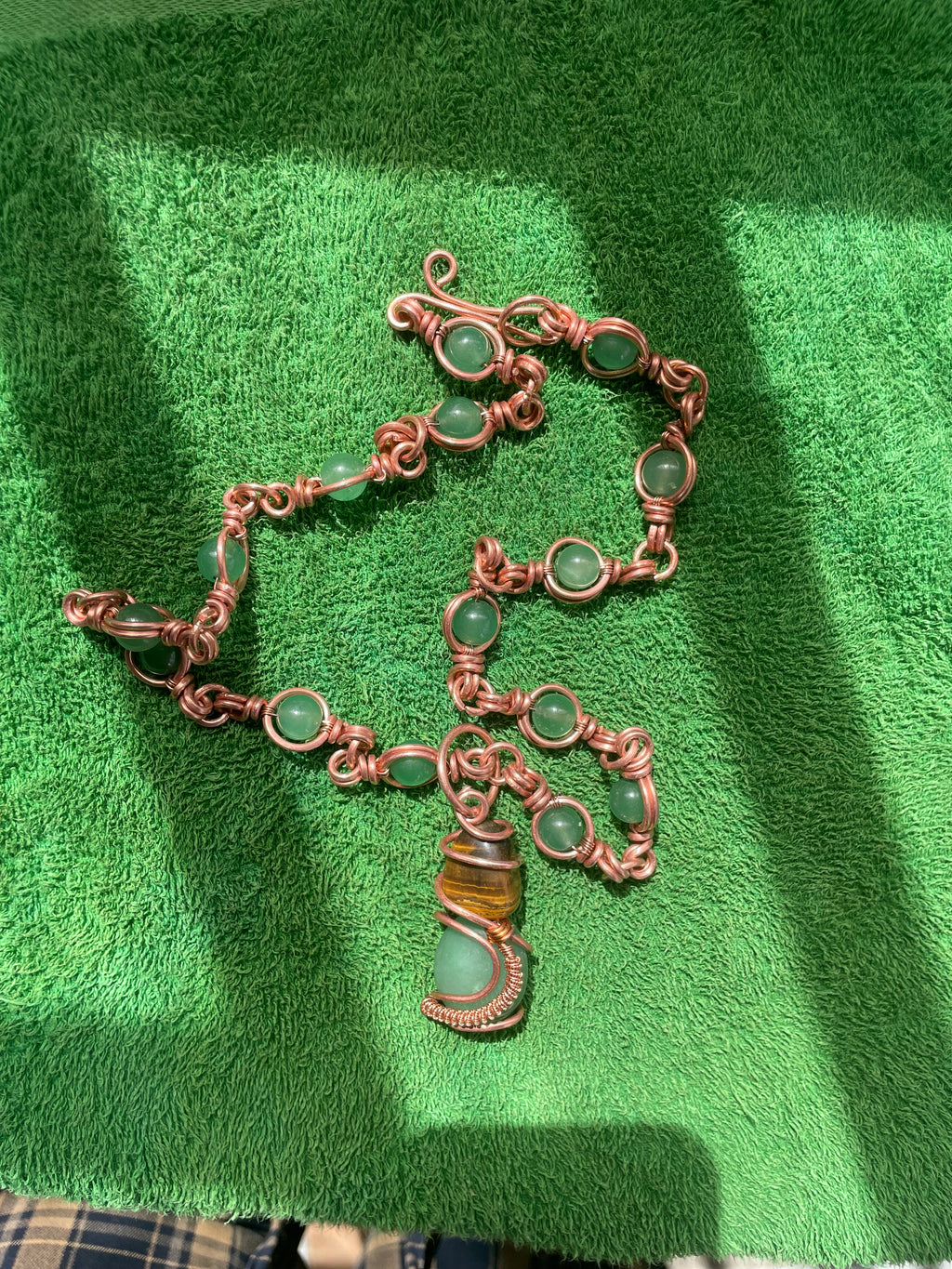 Green Aventurine & Tiger Eye Gemstone masterpiece Necklace for Protection, Prosperity and Inner Peace