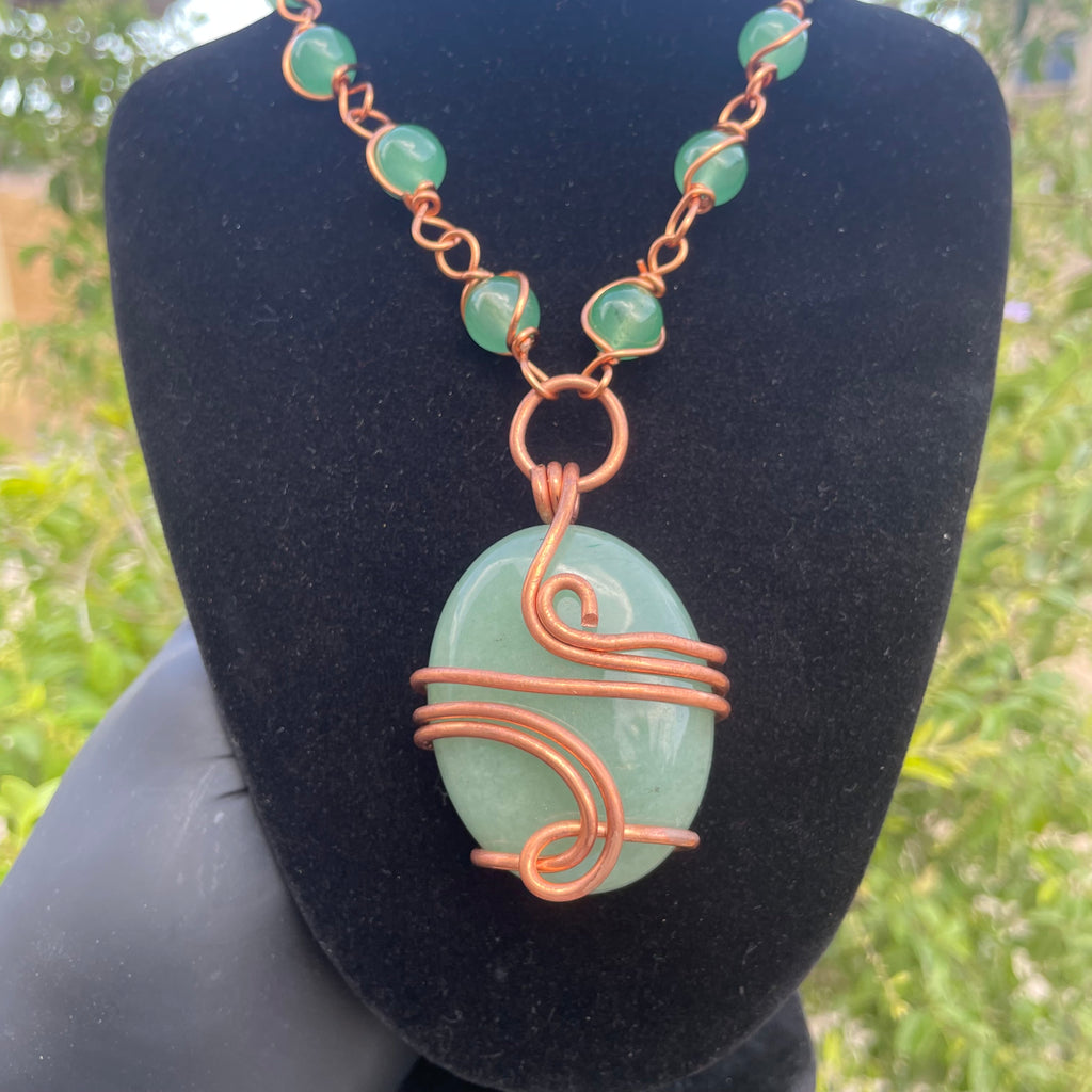 Green Aventurine gemstone masterpiece healing pendant