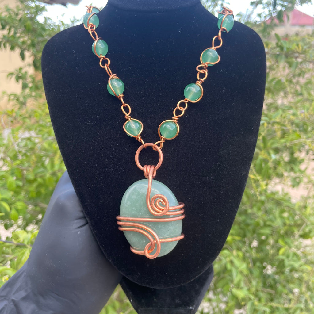 Green Aventurine gemstone masterpiece healing necklace