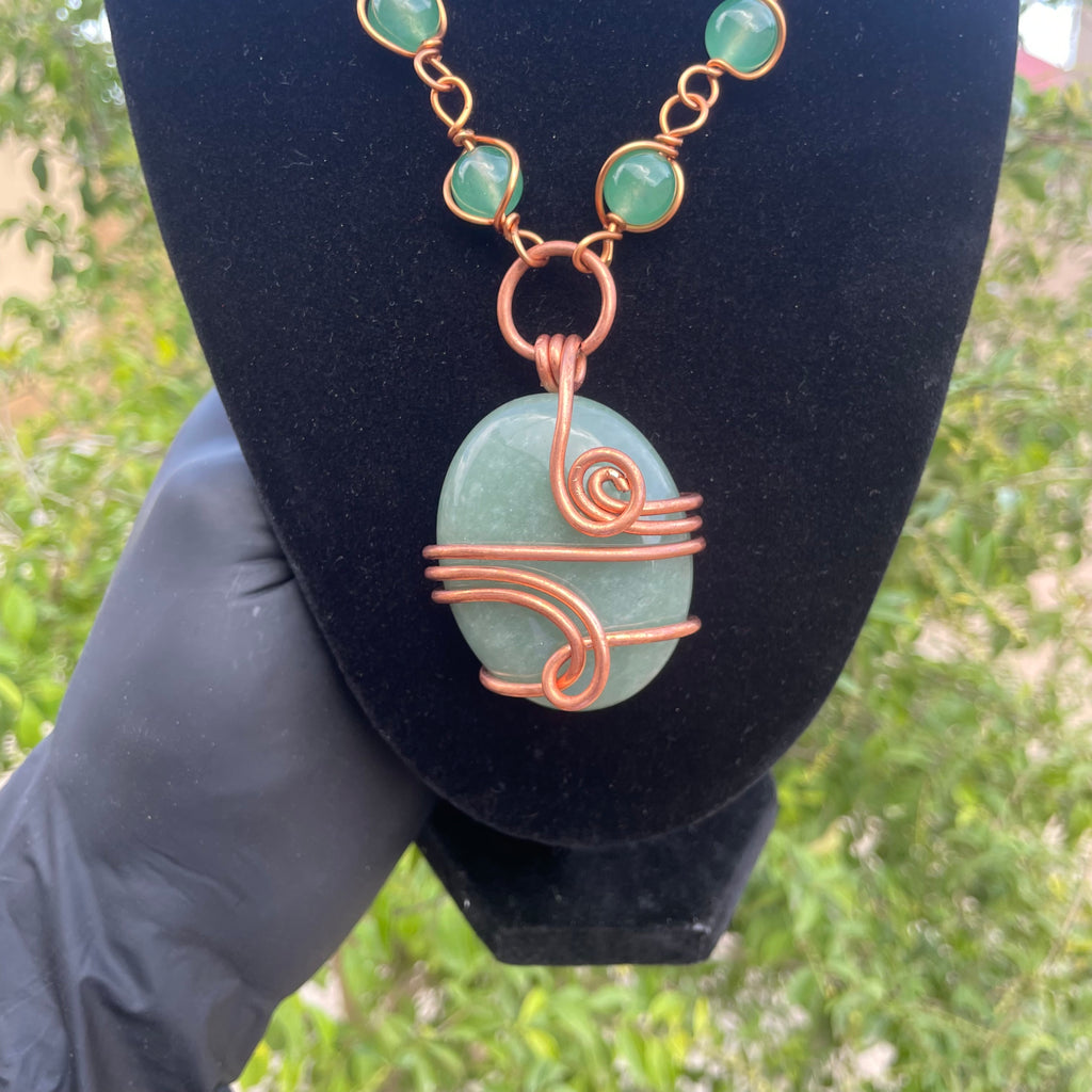 Green Aventurine gemstone masterpiece healing necklace
