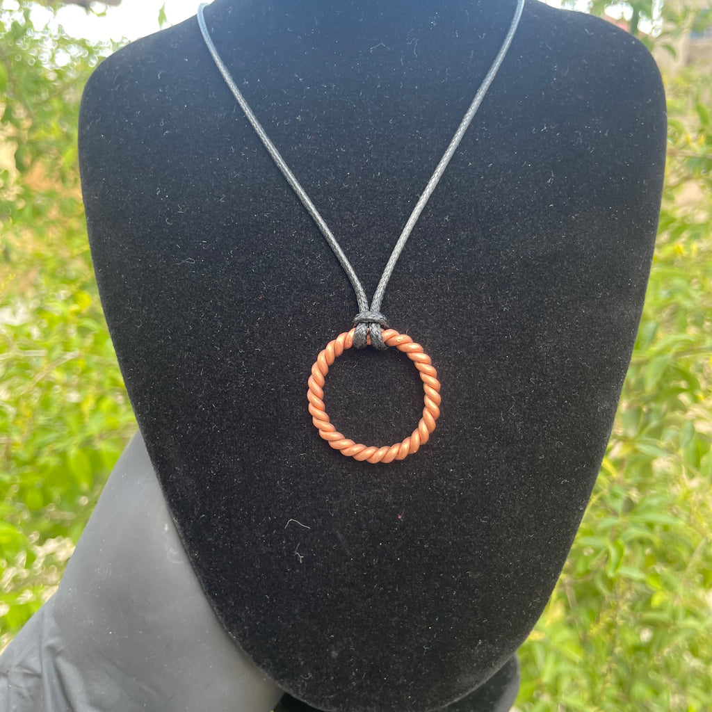 Single twist Copper tensor energy healing pendant