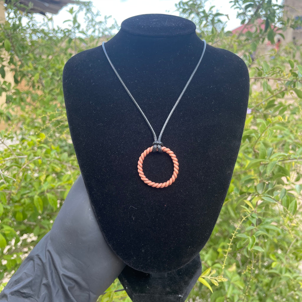 Single twist Copper tensor energy healing pendant