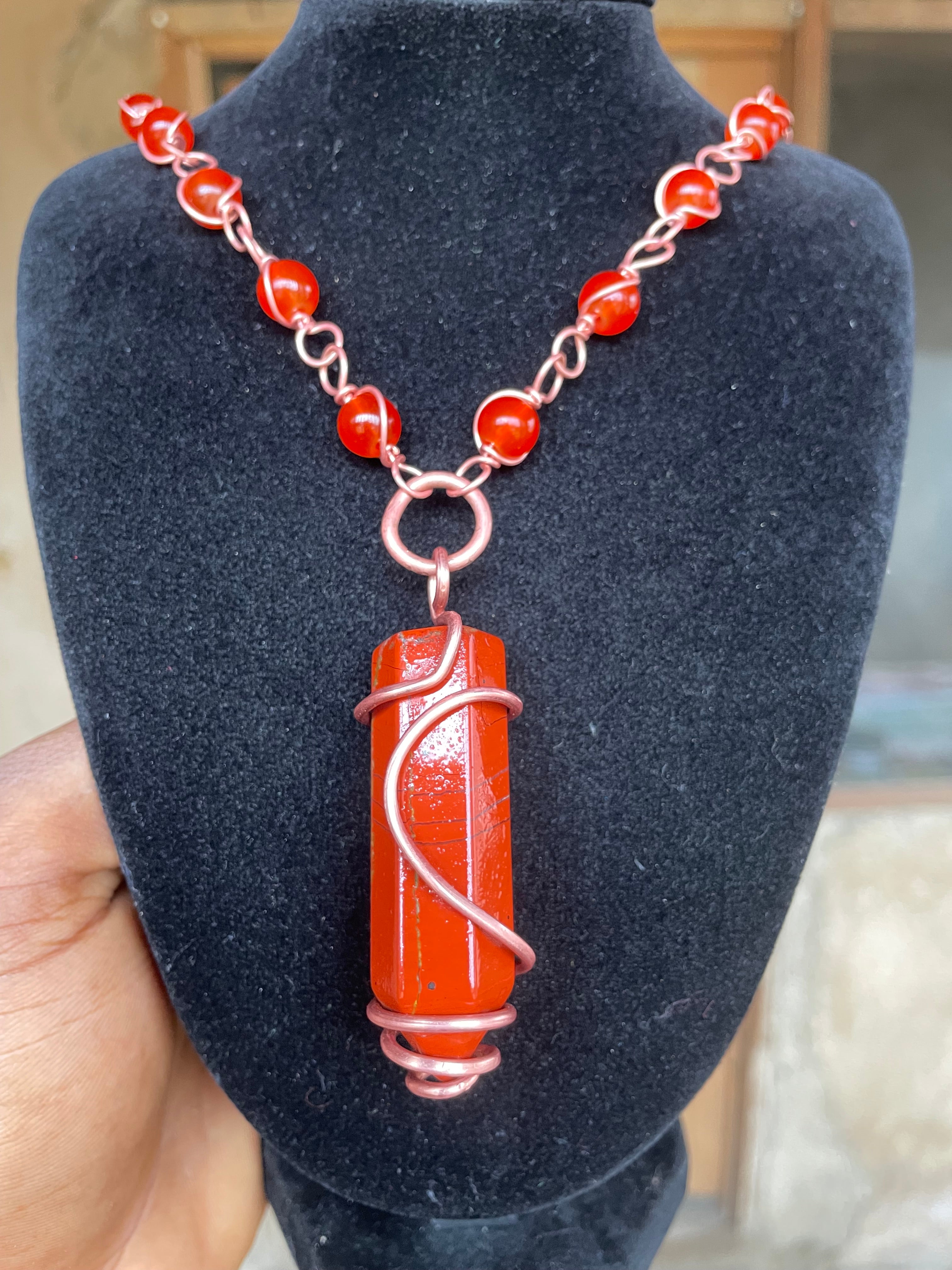 Red Jasper gemstone healing necklace