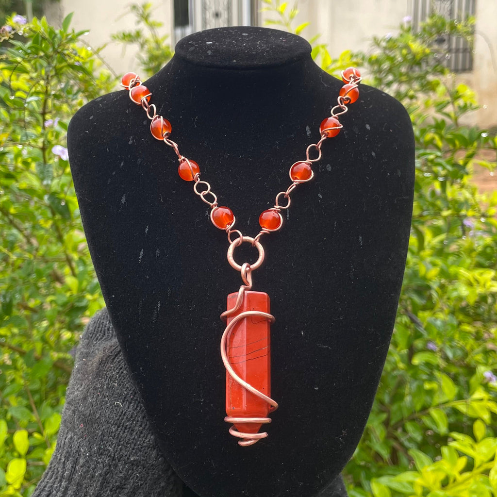 Red Jasper gemstone healing necklace
