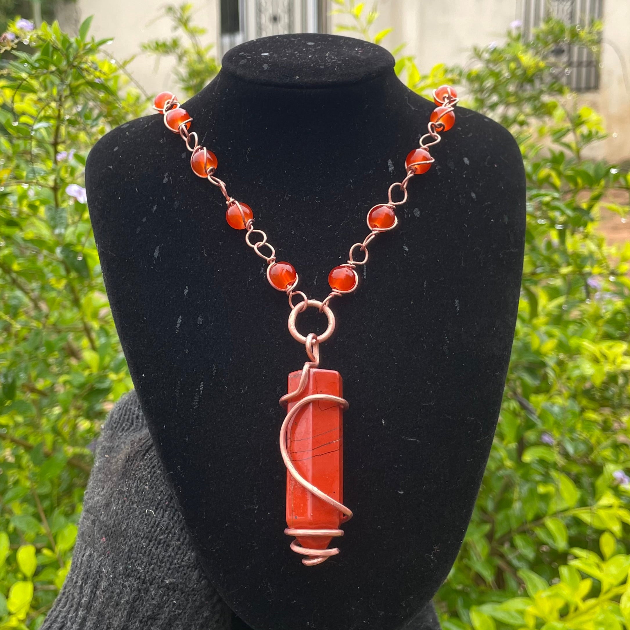 Red Jasper gemstone healing necklace