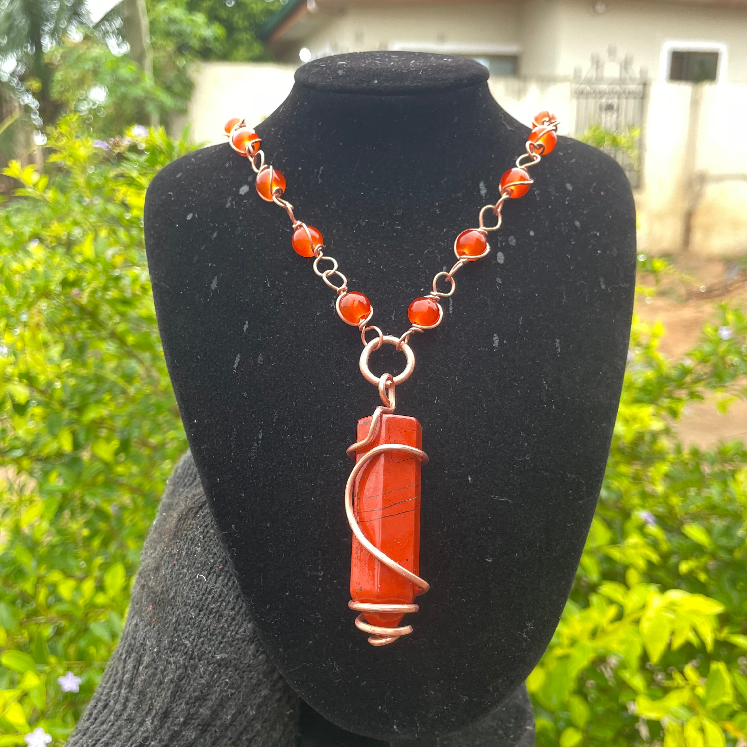 Red Jasper gemstone healing necklace