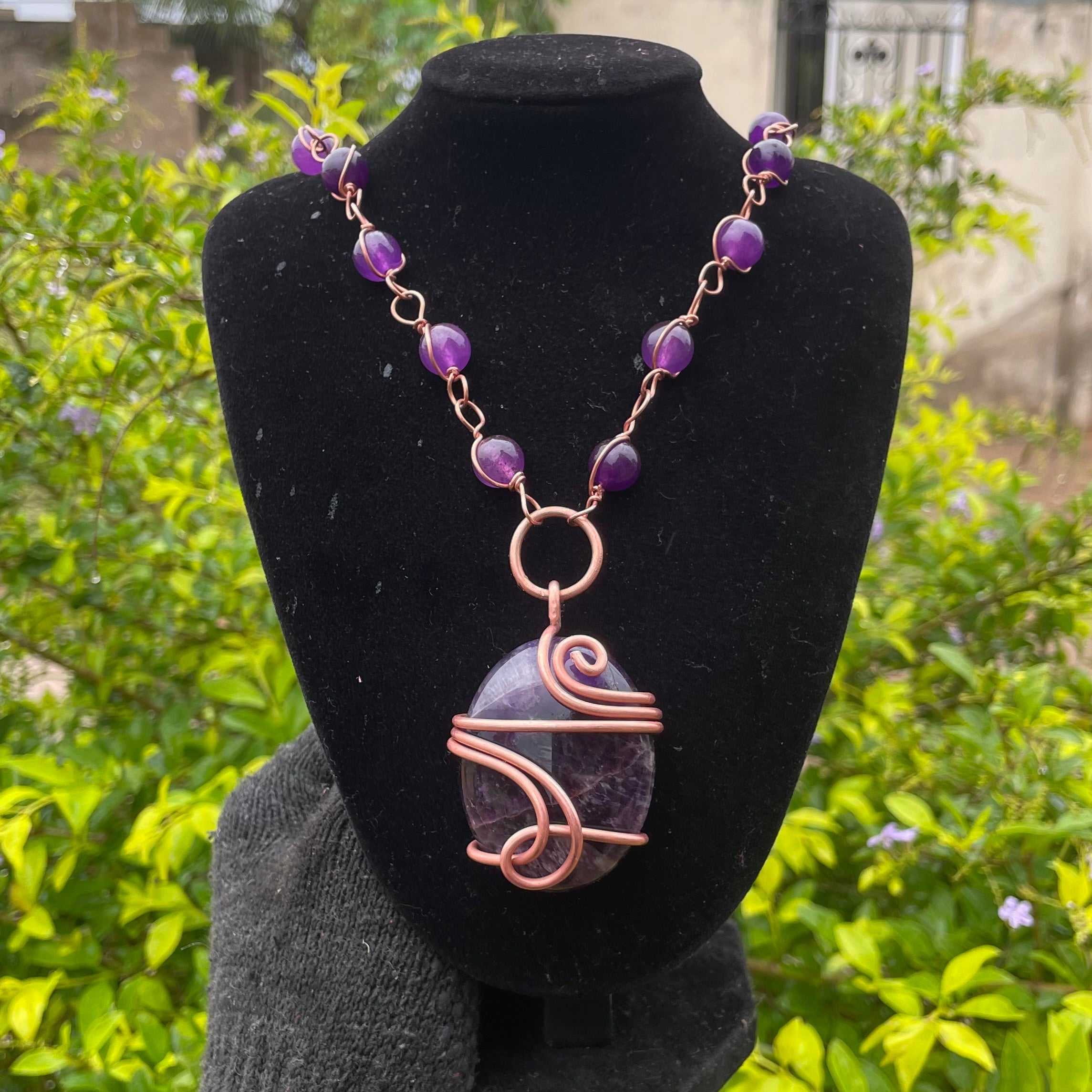 Amethyst gemstone masterpiece healing necklace