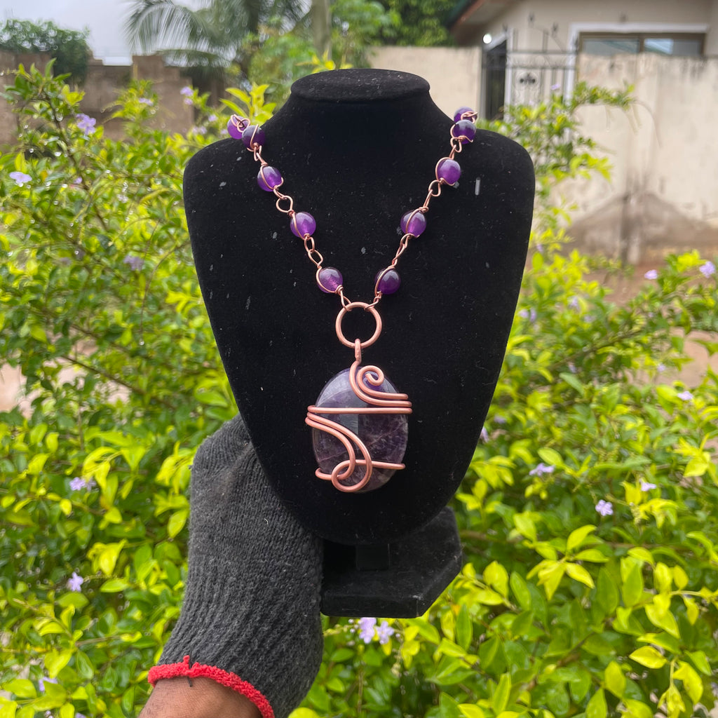 Amethyst gemstone masterpiece healing necklace