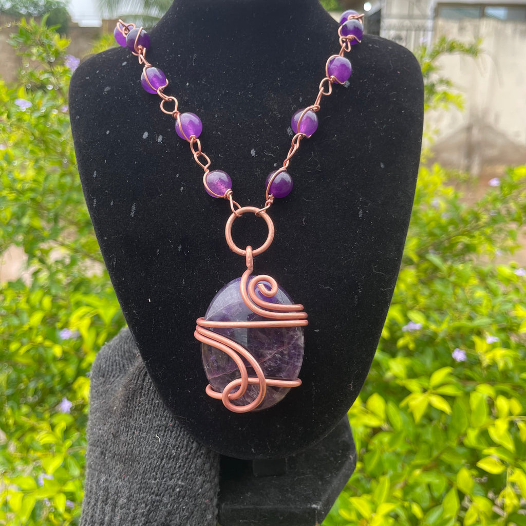 Amethyst gemstone masterpiece healing necklace