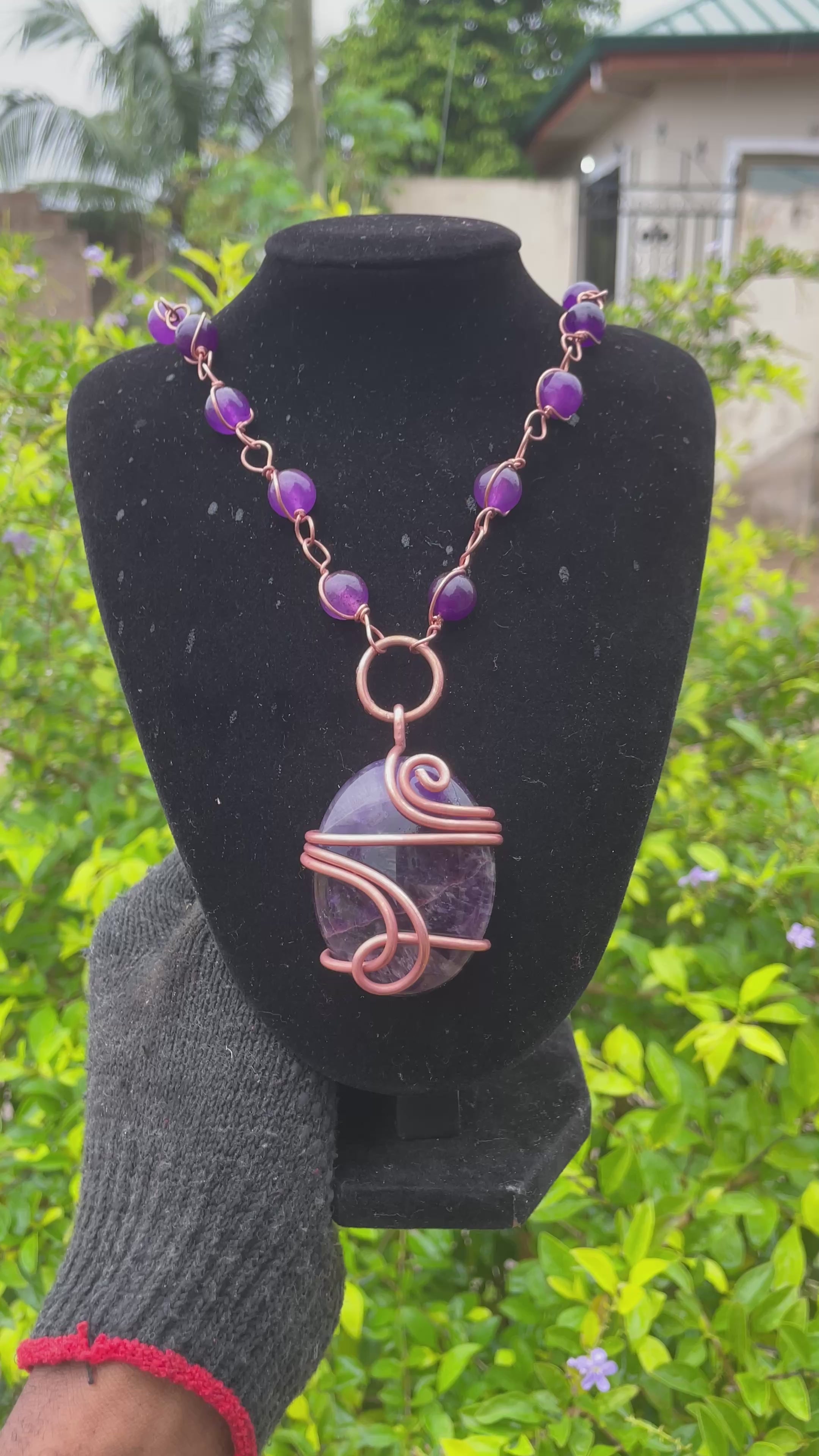 Amethyst gemstone masterpiece healing necklace