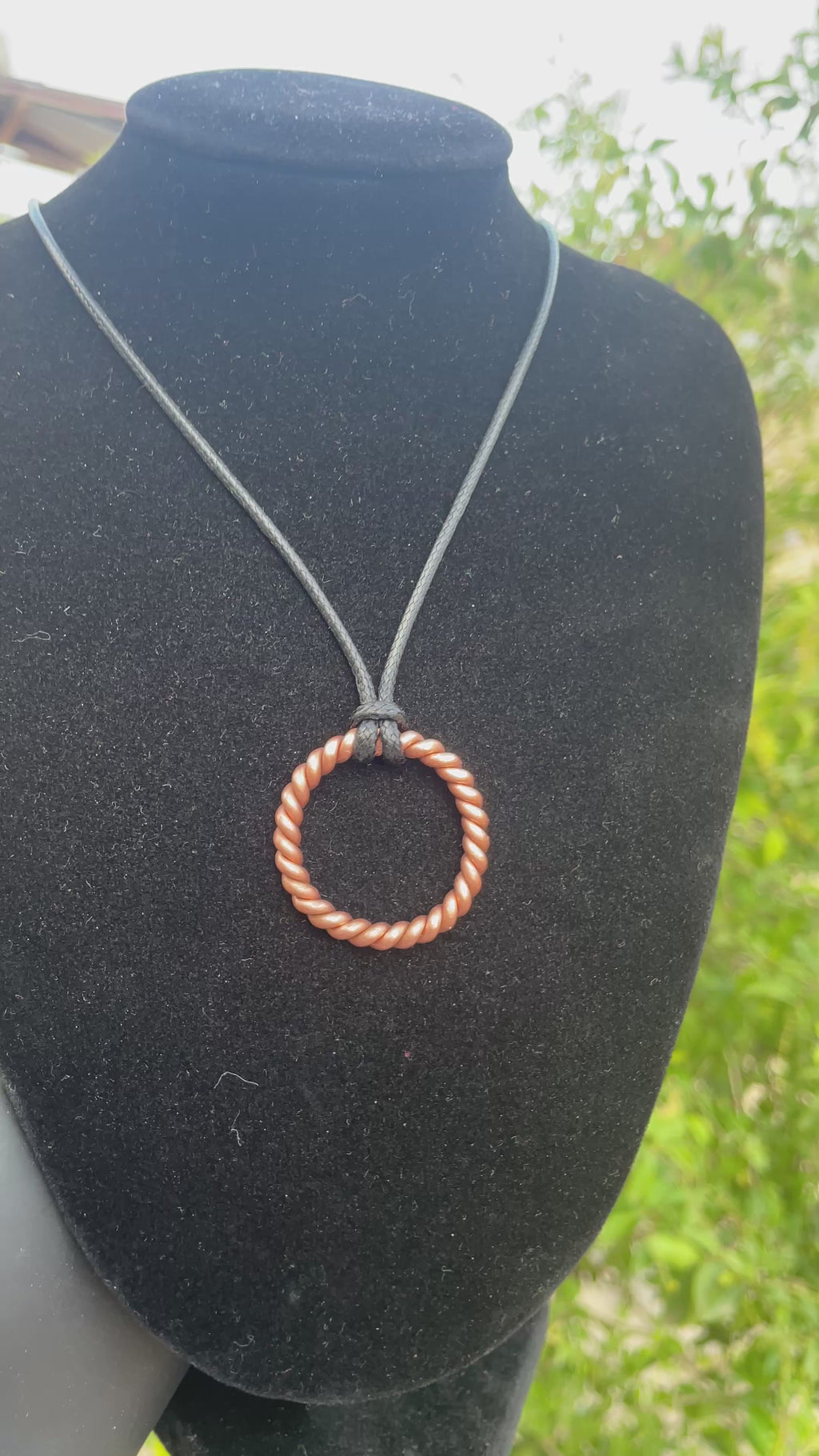 Single twist Copper tensor energy healing pendant