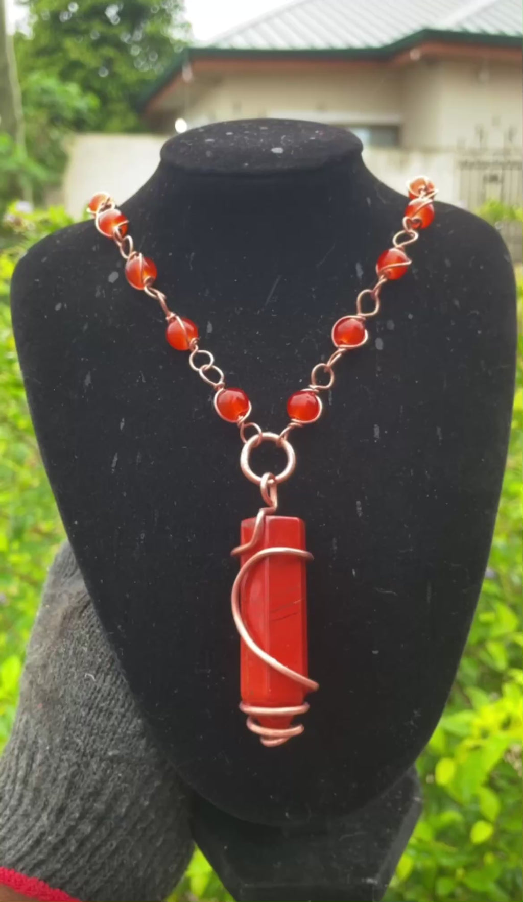 Red Jasper gemstone healing necklace